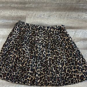 J. Crew Leopard Print Pleated Mini Skirt - Brown/Black